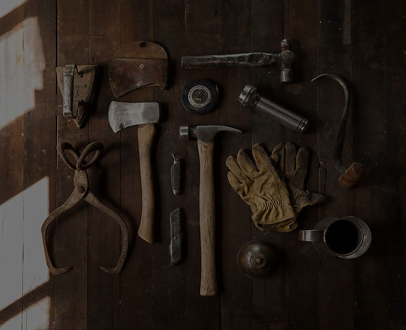 Tools on wooden table