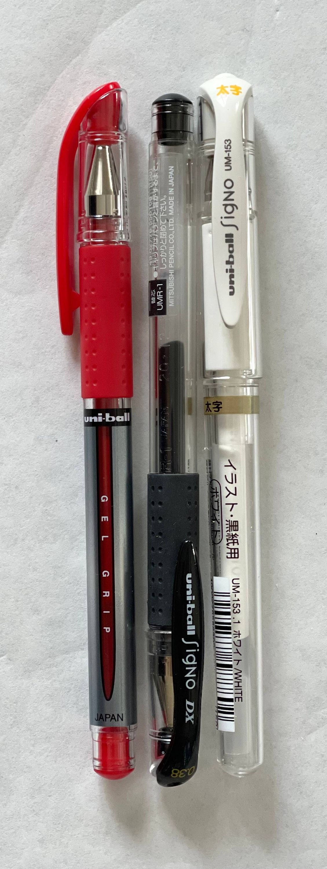 uni-ball Signo 3 Gel Pen Set - Black, Red & White