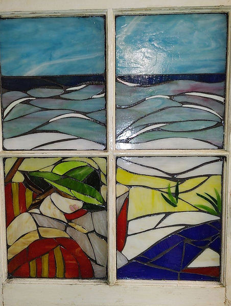 Glass on Glass Mosaic. Beach Bum