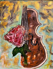 Semi violin, acrylic painting.