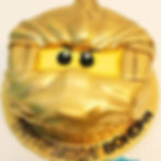 Custom Gold Legoman Cake Milwaukee