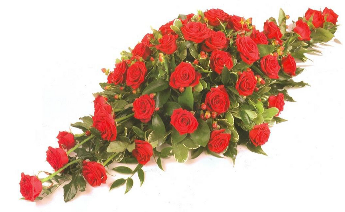 6' Red Rose Casket Spray