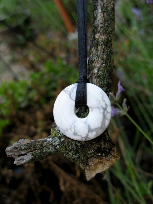 Thumbnail: White Bengal Weretiger Lord Vishnu Howlite Amulet