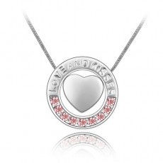 Thumbnail: Love and kisses round pendant - 5 colours options