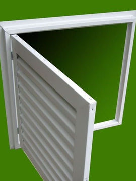 Hinged gable vent opened