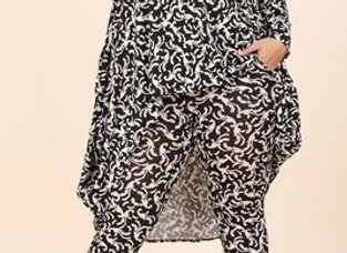 T Designs 5154 Print Knit High-low 2pc Pant Set