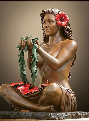 Spirit of Aloha By Lori Higgins limited edition bronze avialable in a 15" and one avialble in 2/3rds and  Life Size