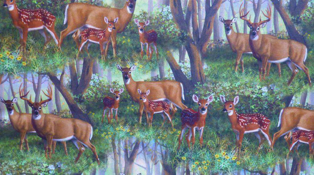 Deer ~ We're Being Watched Fabric # D150