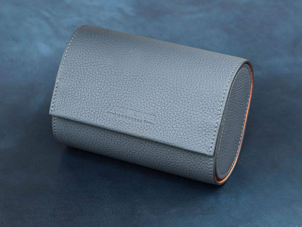 Dark grey grain leather
