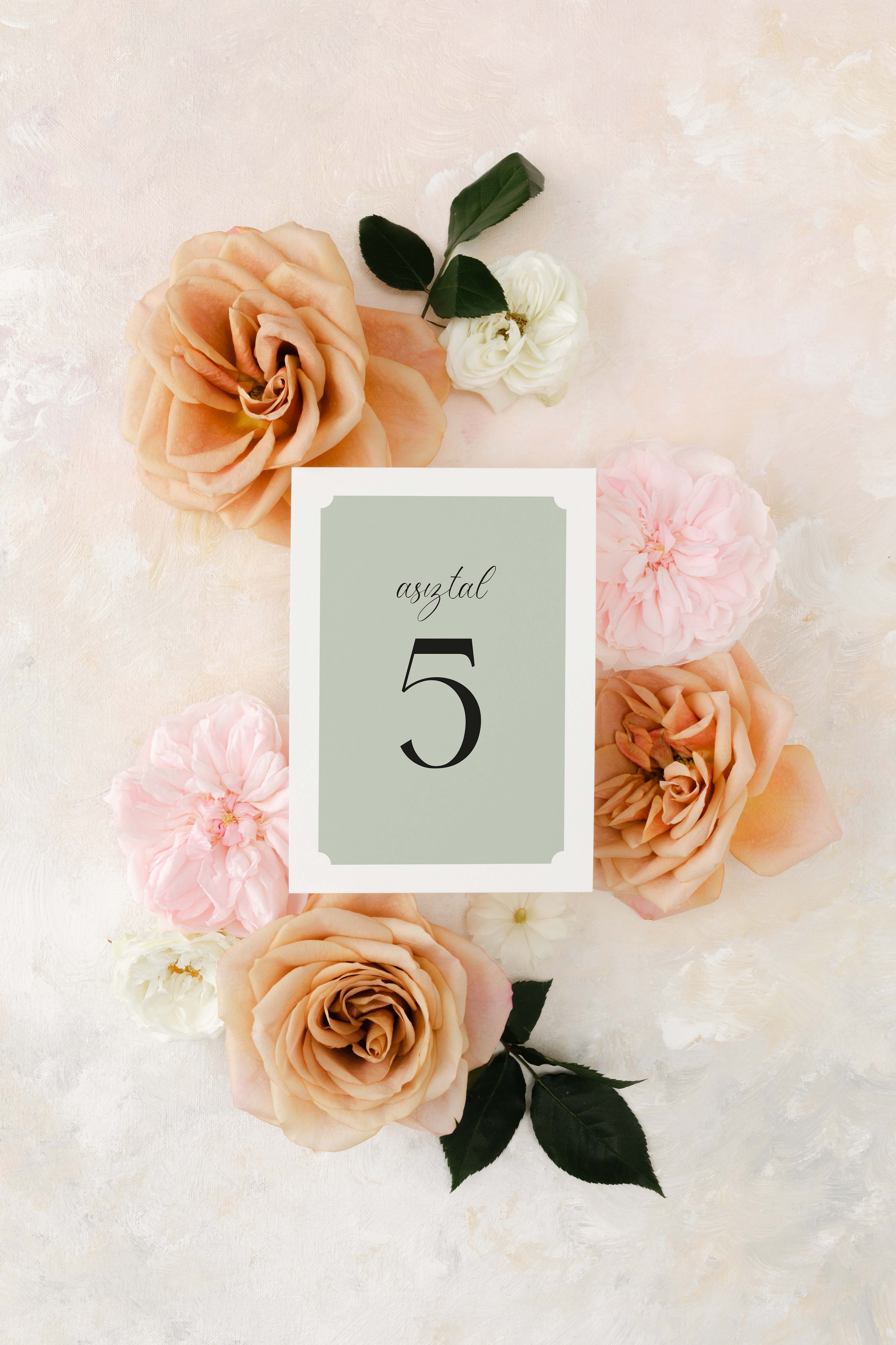 Margot esküvői asztalszám