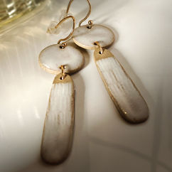 Boucles oreilles doubles effet blanc