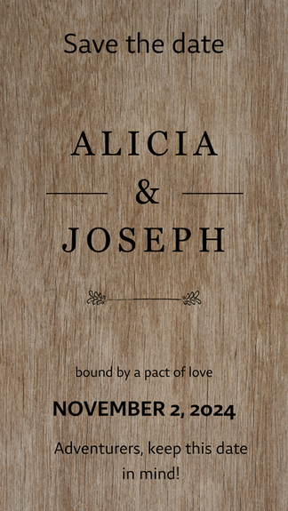 Un save the date de mariage au style bois