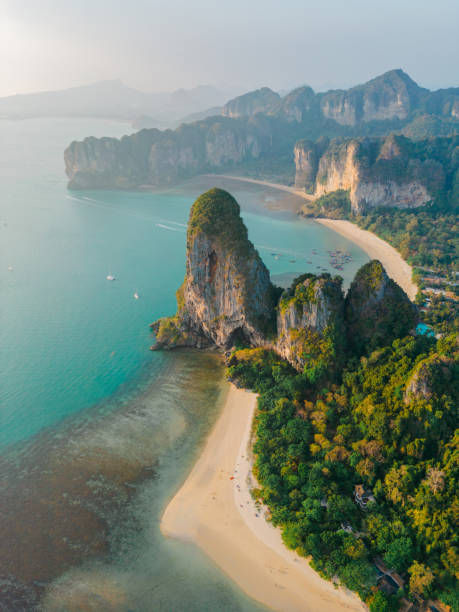 Railey Beach d'une vue aérienne