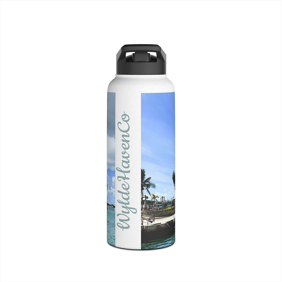 Thumbnail: Tropical Shore Stainless Steel Water Bottle — Bermuda Bay Scene Insulated Bottle