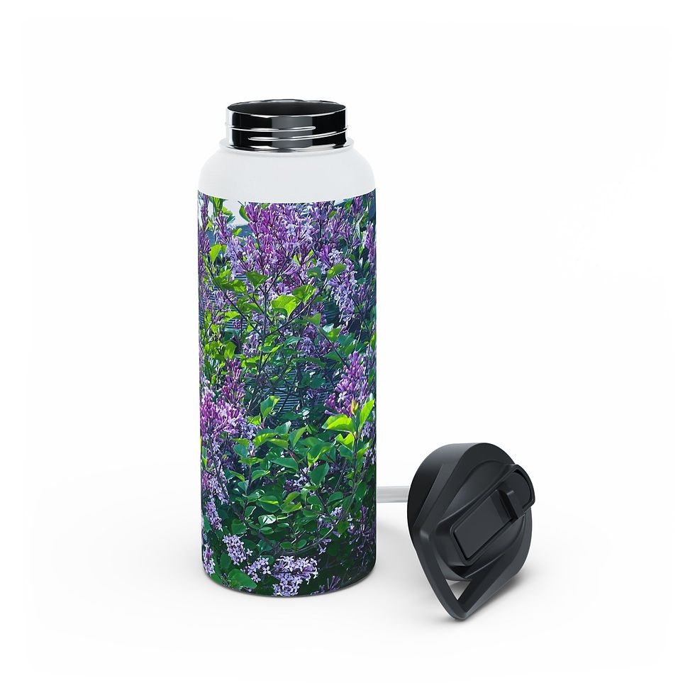 Thumbnail: Lilac Garden Stainless Steel Water Bottle — Botanical Garden Insulated Bottle