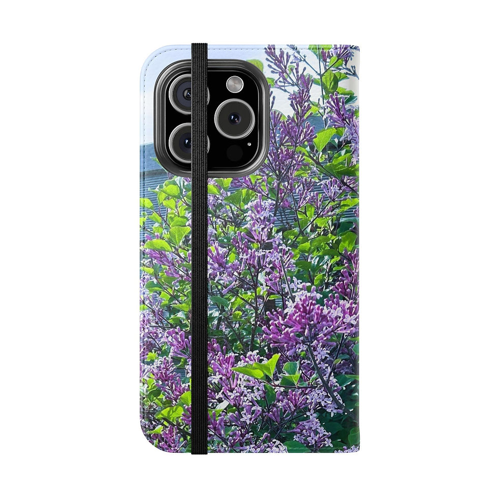 Thumbnail: Lilac Blossom Flip Phone Case — Floral Wallet Flip Case with Card Slots