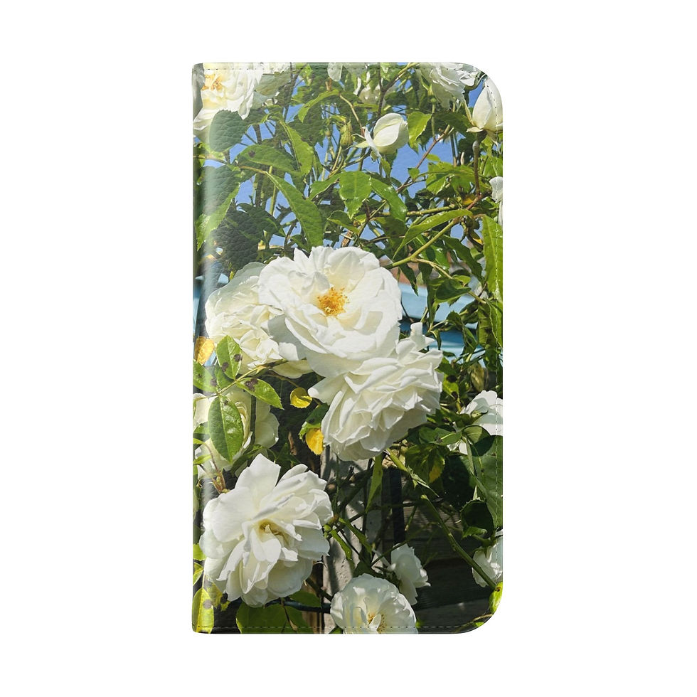 Thumbnail: Flip Case - White Rose Garden Floral Phone Wallet Case