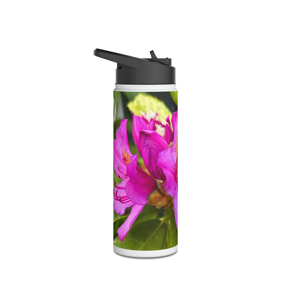 Thumbnail: Rhododendron Botanical Stainless Water Bottle — WyldeHavenCo Insulated