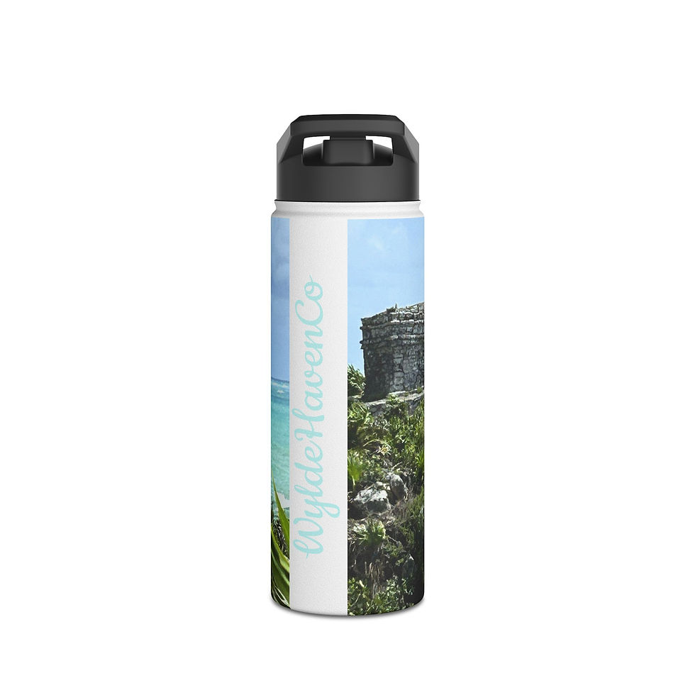 Thumbnail: Tulum Ruins Stainless Steel Water Bottle — Coastal Travel Insulated Bottle