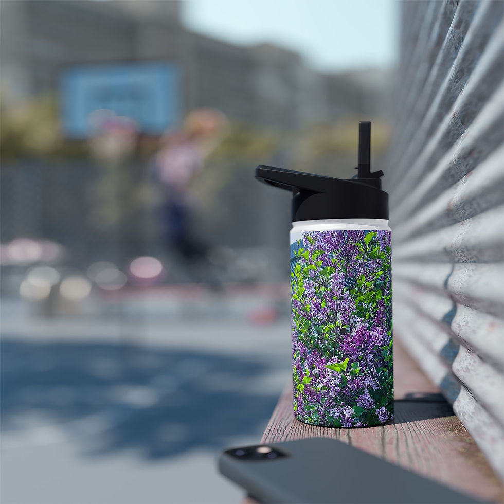 Thumbnail: Lilac Garden Stainless Steel Water Bottle — Botanical Garden Insulated Bottle