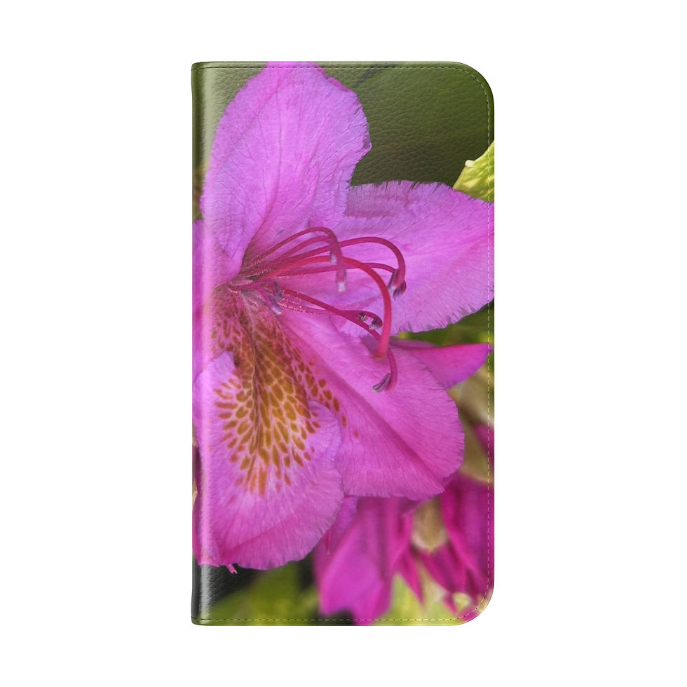 Thumbnail: Pink Rhododendron Floral Flip Phone Case - Wallet Flip Case for iPhone