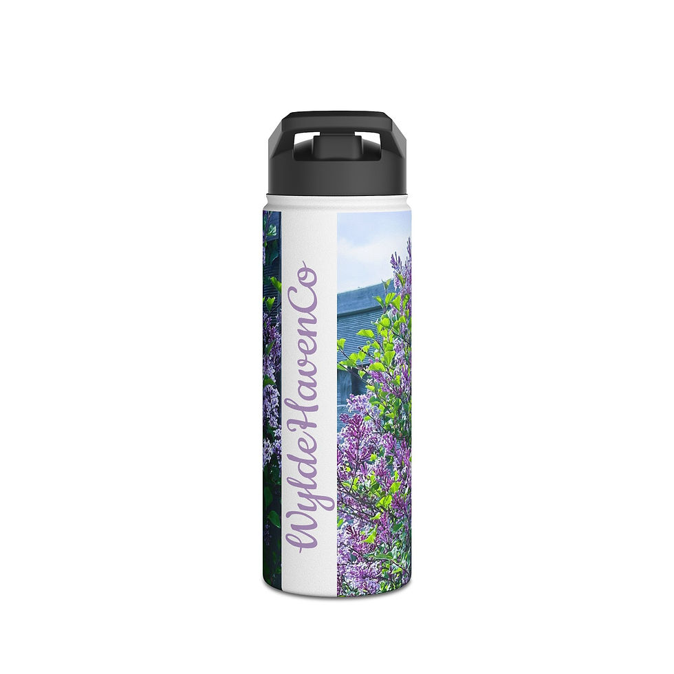 Thumbnail: Lilac Garden Stainless Steel Water Bottle — Botanical Garden Insulated Bottle