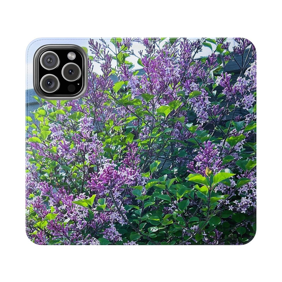 Thumbnail: Lilac Blossom Flip Phone Case — Floral Wallet Flip Case with Card Slots