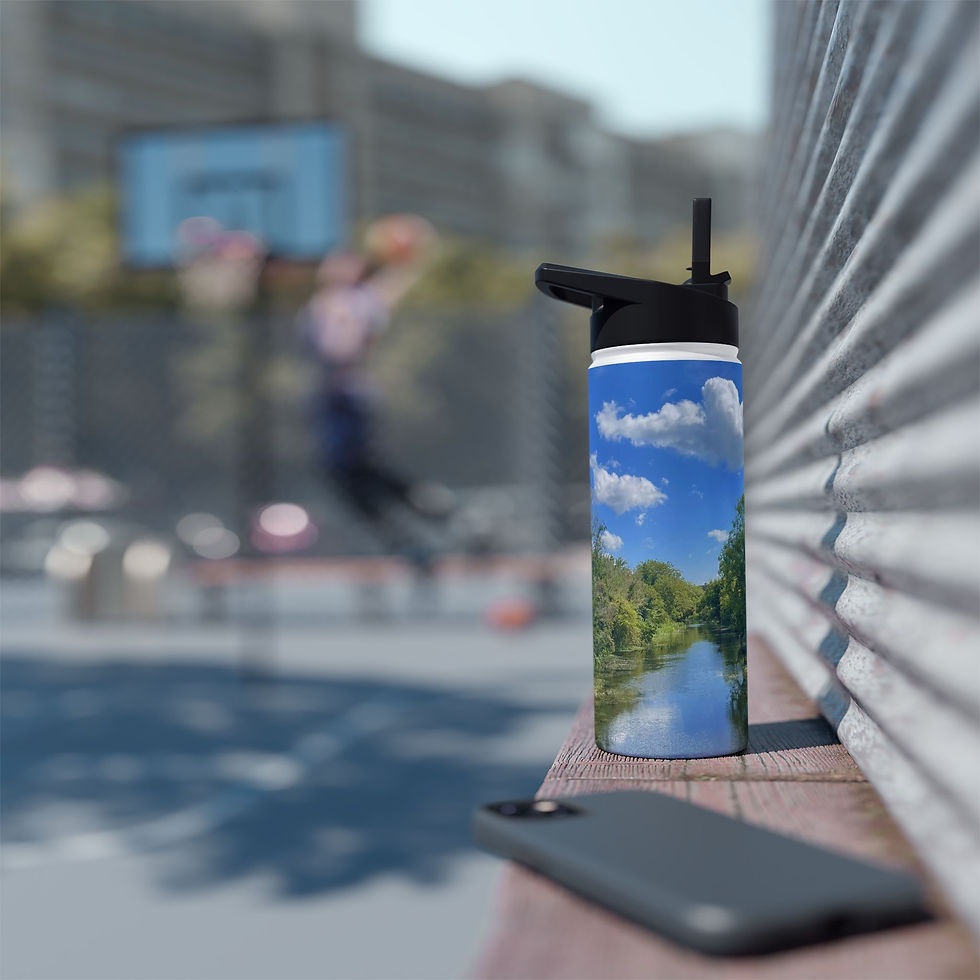 Thumbnail: Nature Scene Stainless Steel Water Bottle — Royal Military Canal Hythe