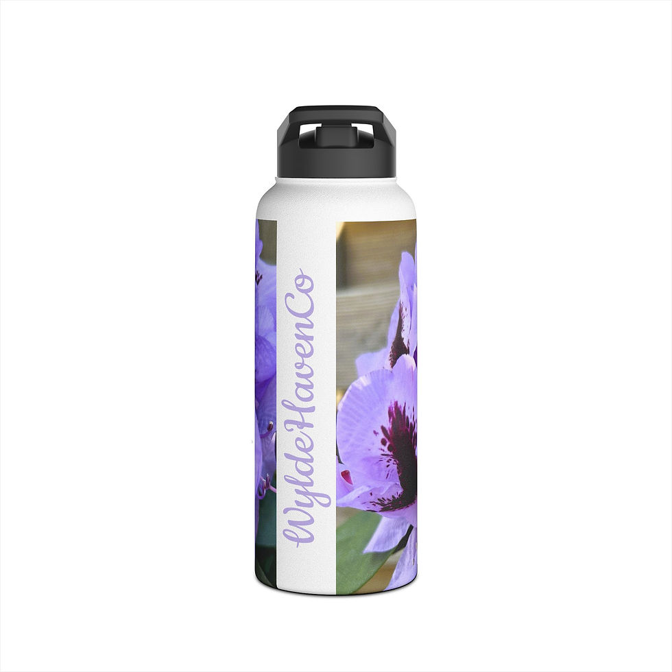 Thumbnail: Purple Rhododendron Stainless Steel Water Bottle — Botanical Flask