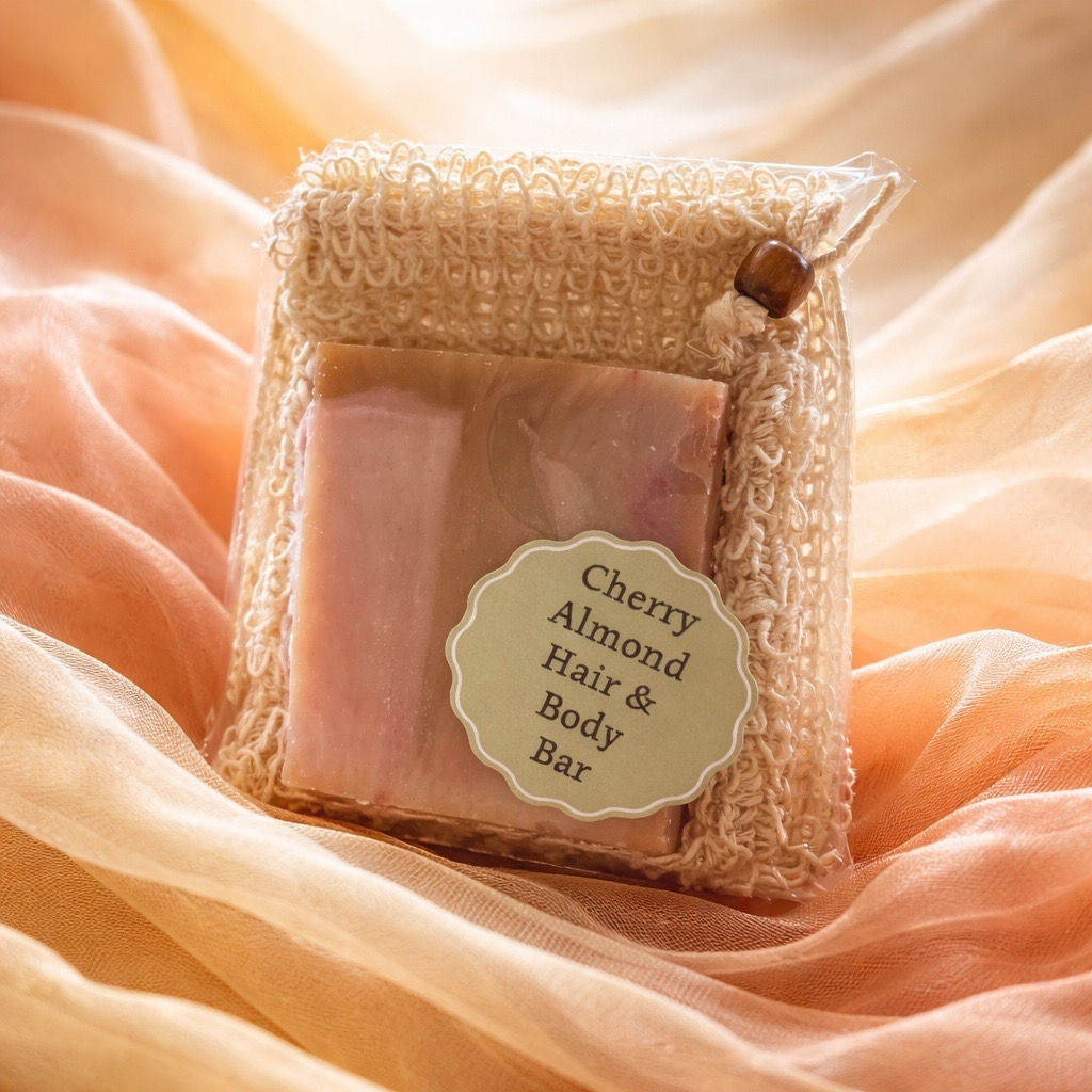 Cherry Almond Shampoo, Beard & Body Bar