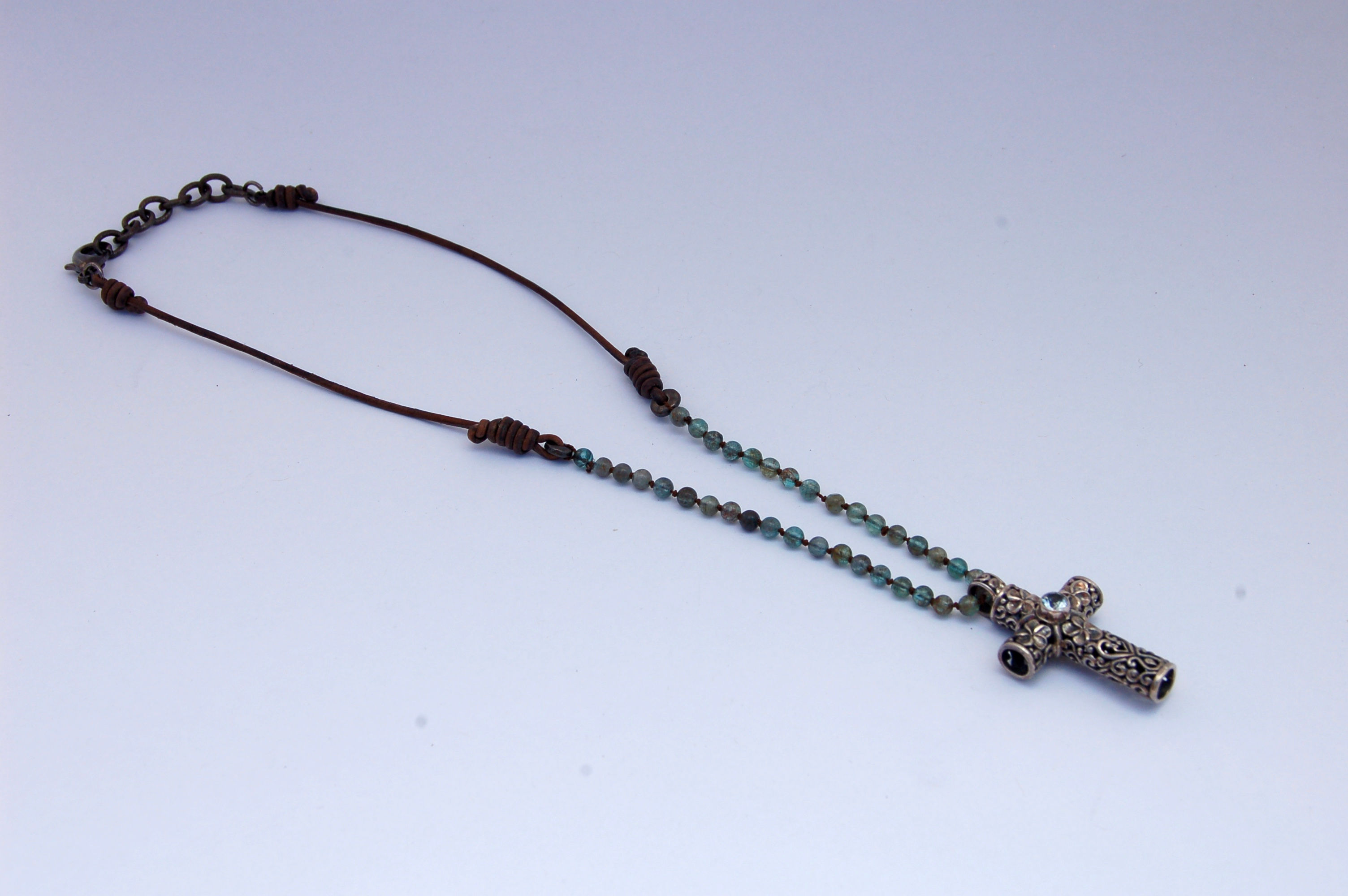 Aquamarine & Sterling Silver Cross