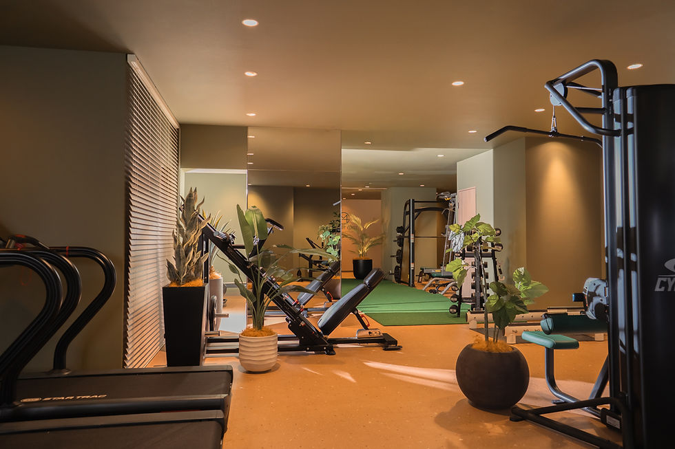クロスホテル大阪5階にあるMUSCLE GATE HOTEL GYM BOUTIQUEのトレーニングエリア