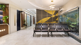 wide angle view of waiting area of Polyclinic