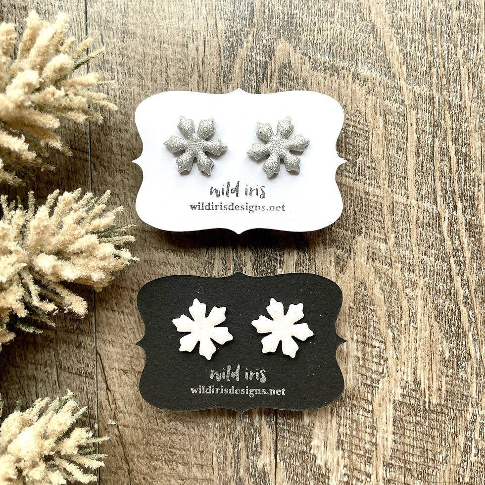 Thumbnail: Shimmery Snowflake Studs