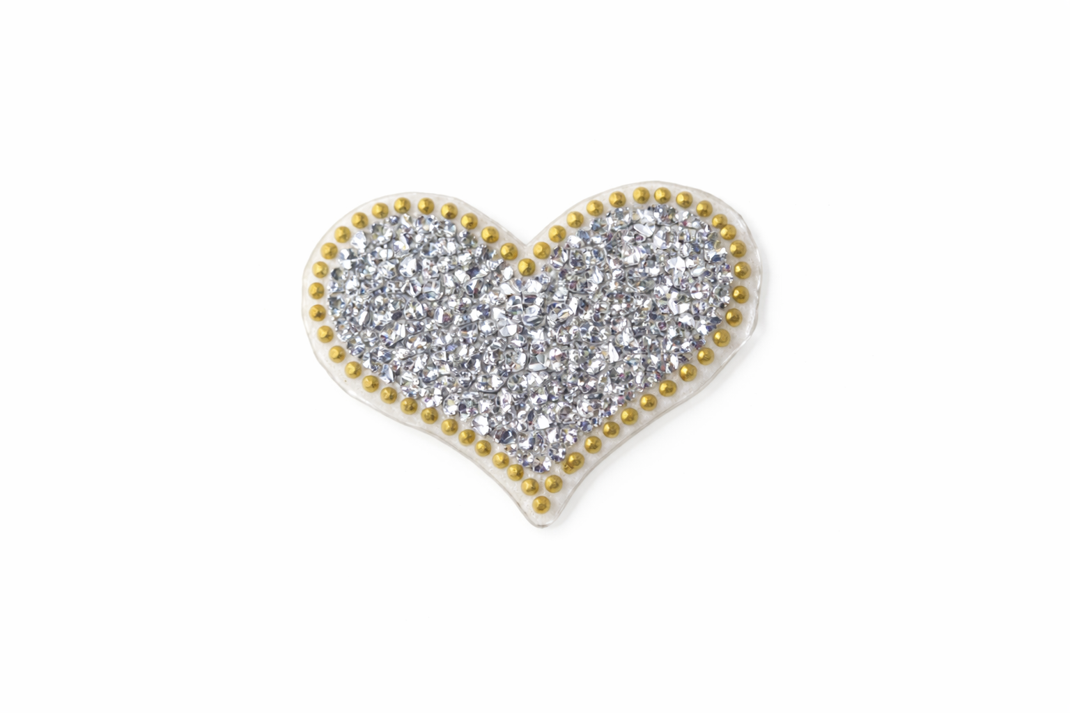 Silver & Gold Heart 3D Patch