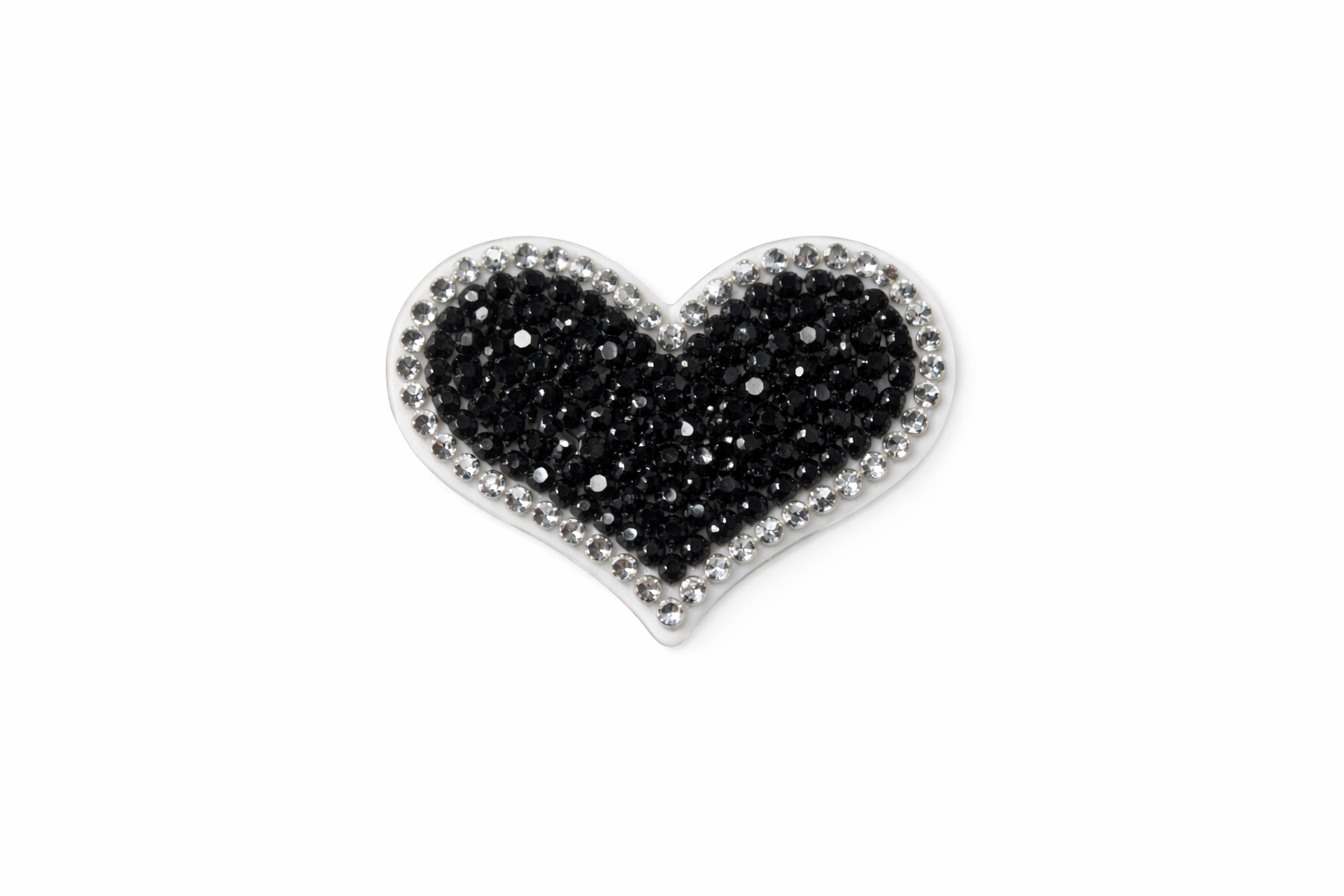 Silver & Black Gold Heart 3D Patch