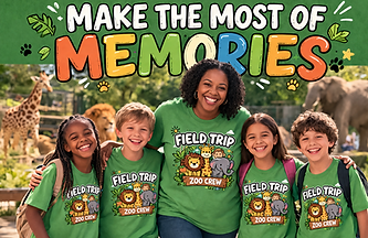 Photo of kids in custom field trip tshirts in Marshall Texas
