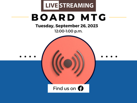Board Meeting on Facebook Live Today