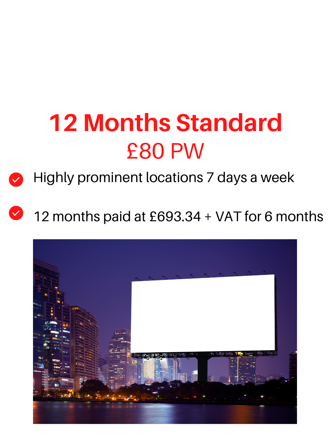 12 Month Standard Digital Billboard