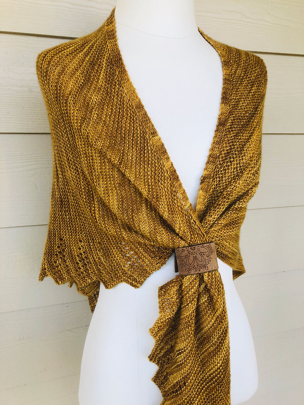 Thumbnail: On the Trail Shawl Knitting Pattern 2 Yarn Weight Options