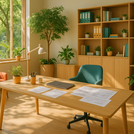 ufficio colorato di un geometra