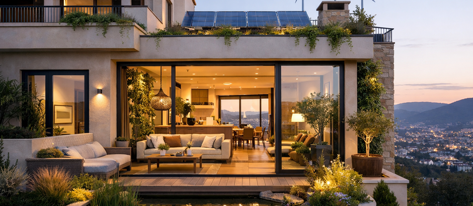 appartamento moderno di sera