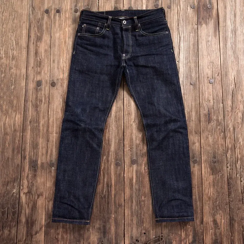 SD107-0001 Heavy Weight Indigo Selvage Unwashed Pants Unsanforised Thick Raw