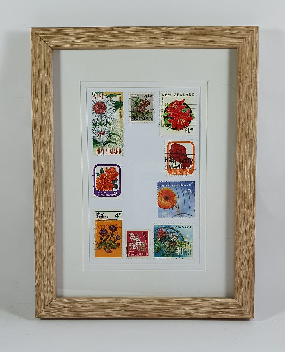 Mixed Flower Frame - Orange Colours