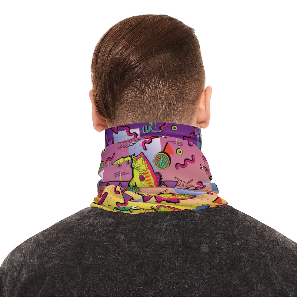 Thumbnail: 90s Bass Pattern 2-Gradient Lightweight Neck Gaiter