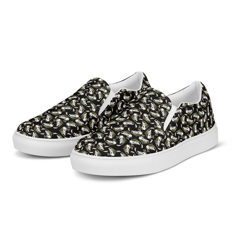 Thumbnail: BassxTrout Pattern(OG) Men’s slip-on canvas shoes