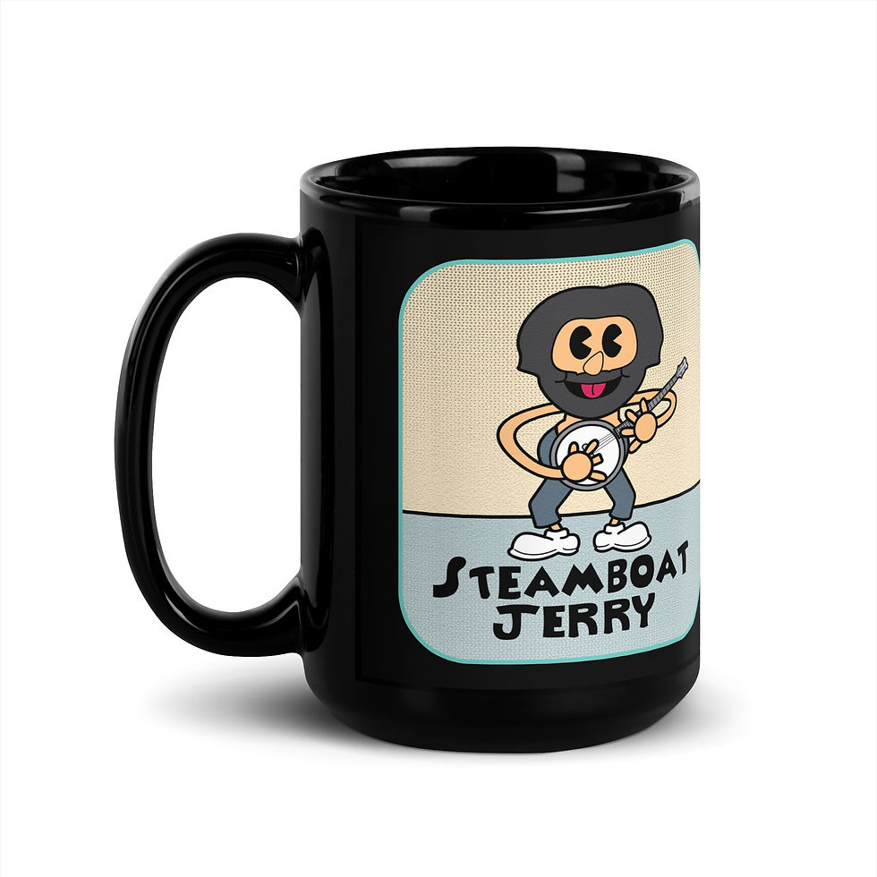 Thumbnail: Steamboat Jerry Black Glossy Mug