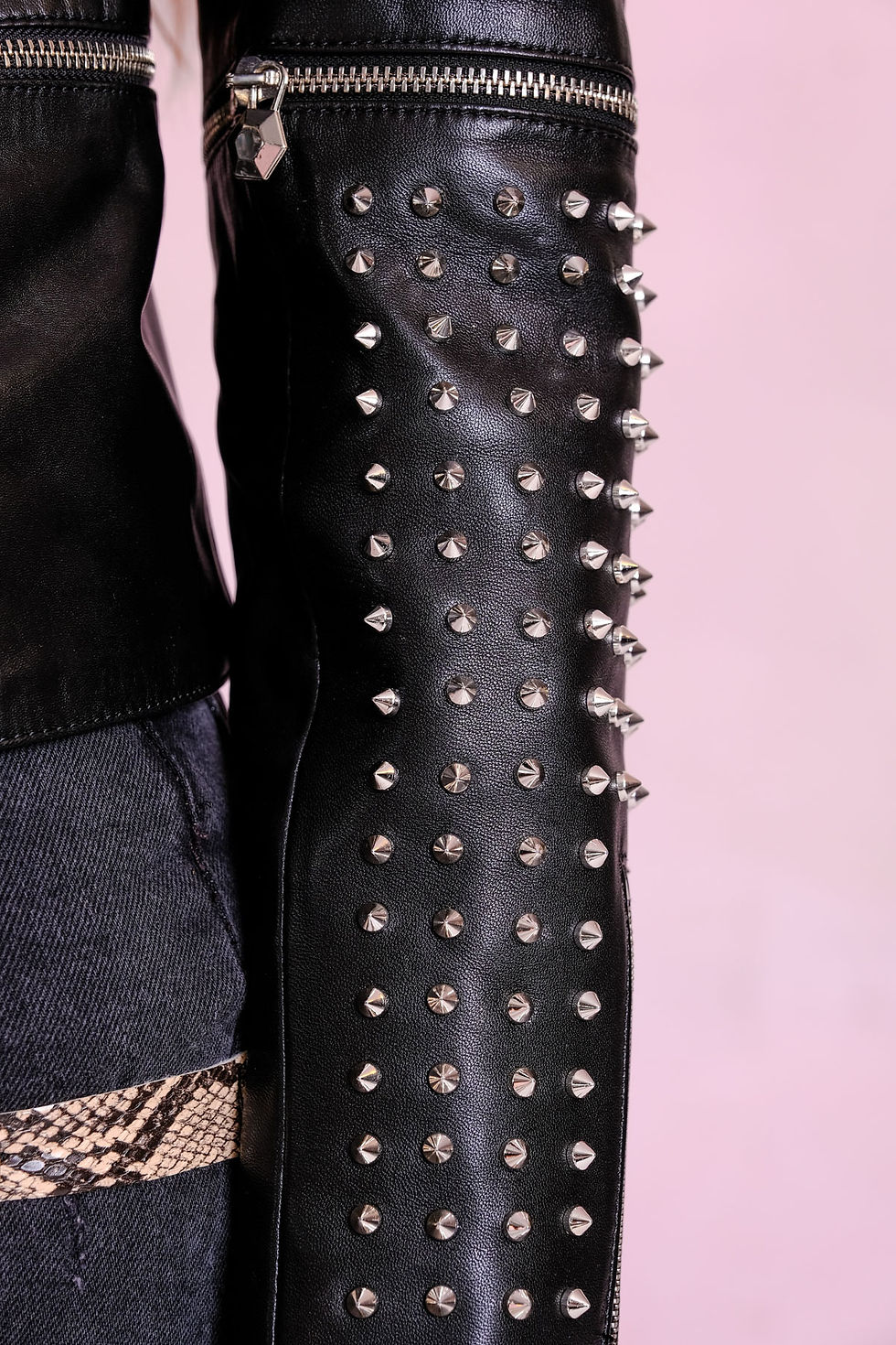 Thumbnail: Soho Black Fur Collar Women's Leather Jacket