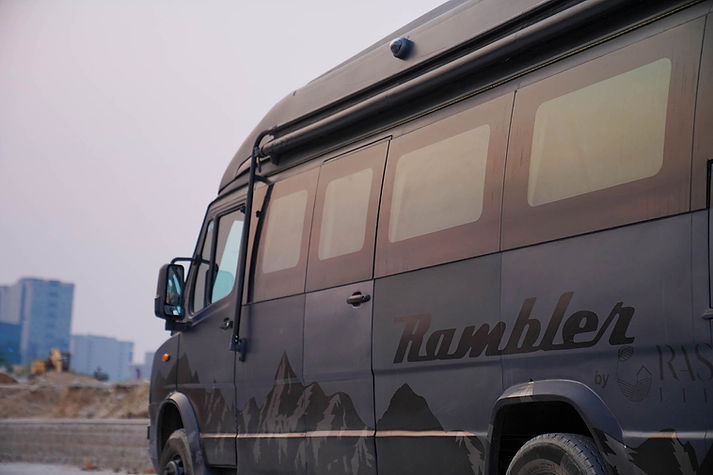 Rambler, the caravan during sunset in Hyderabad