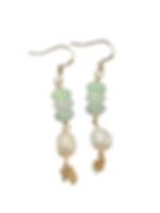 Type A Jadeite with Freshwater Pearls Earrings | Jade Singapore